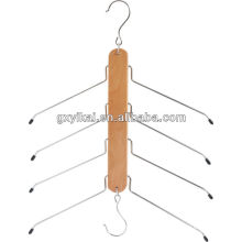 Wood space saving pant hangers